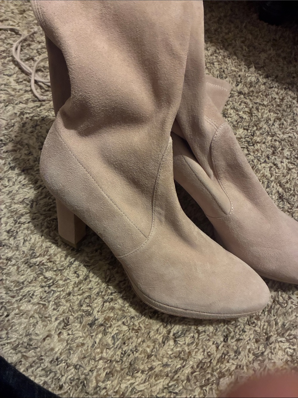 Stuart Weitzman Over-the-Knee Suede Boots in Blush